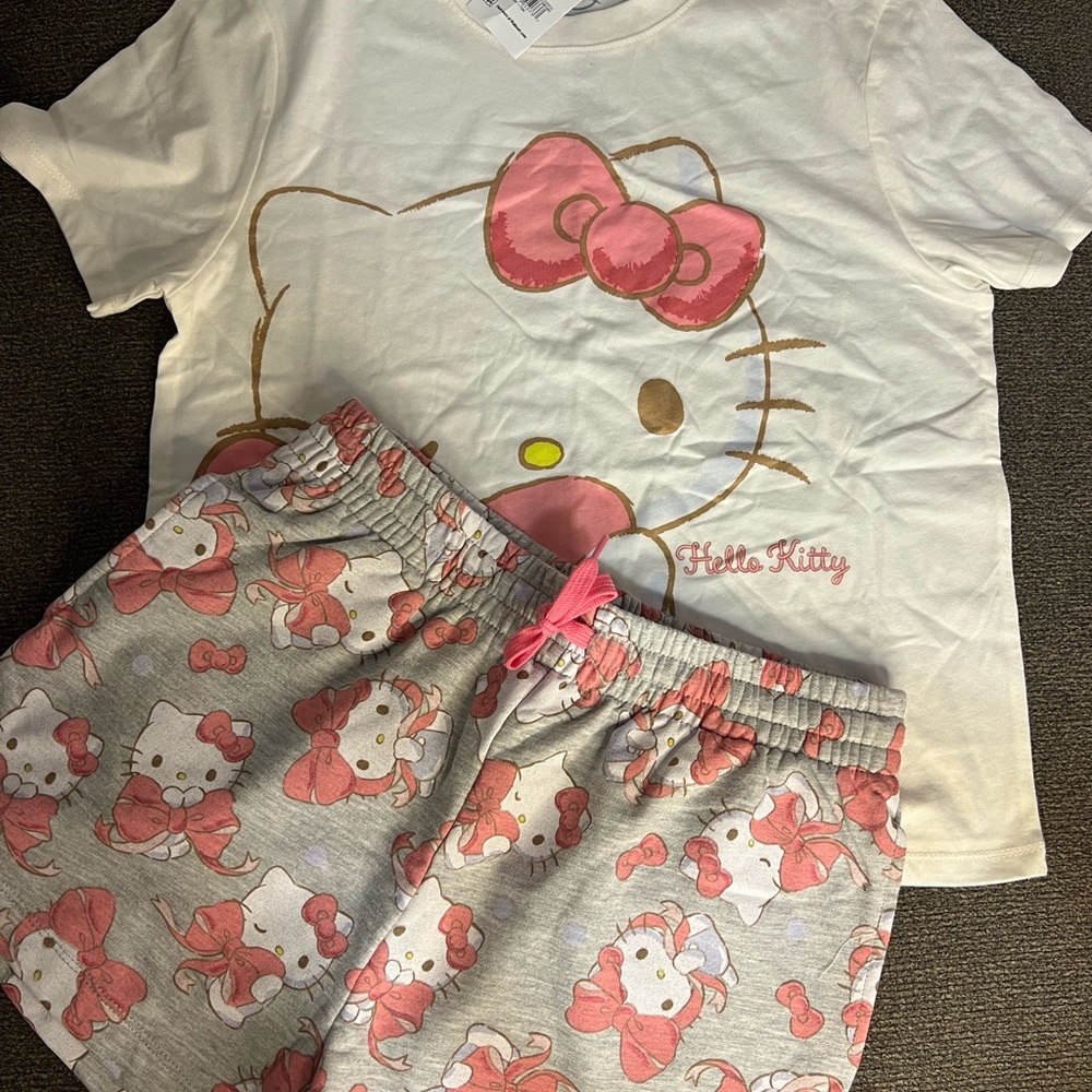 Hello Kitty Kids Pajama Set - Cream and Pink